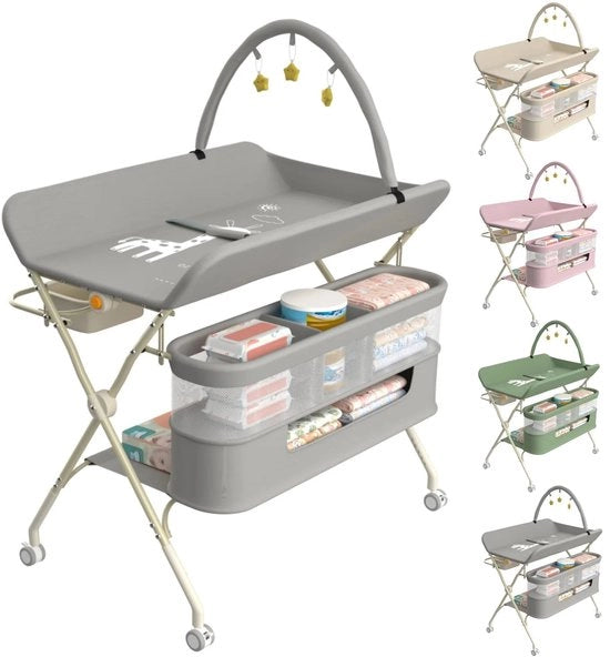 Commode 4-in-1 opklapbare, mobile, in altezza regolabile con arco per bambini e cassetto di conservazione