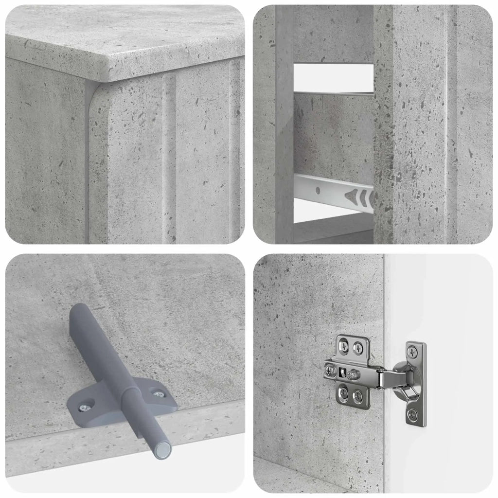 Set di Mobili da Bagno da 4 Pezzi ZWOLLE Grigio Cemento 3417921