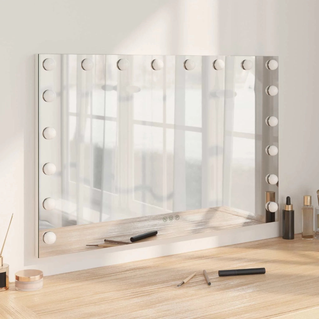Specchio LED da Vanit¨¤ Bianco 80 x 10 x 52,5 cm Vetro e acciaio