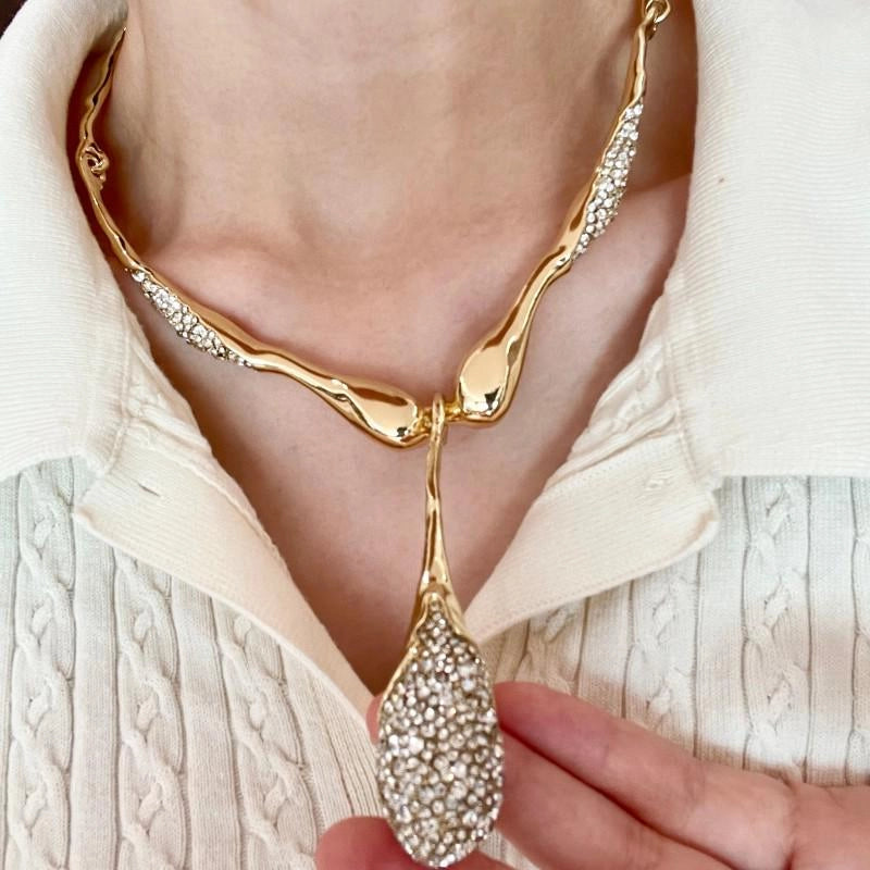 Collana con ciondolo a diamante irregolare fatto a mano, regalo di Natale o compleanno.