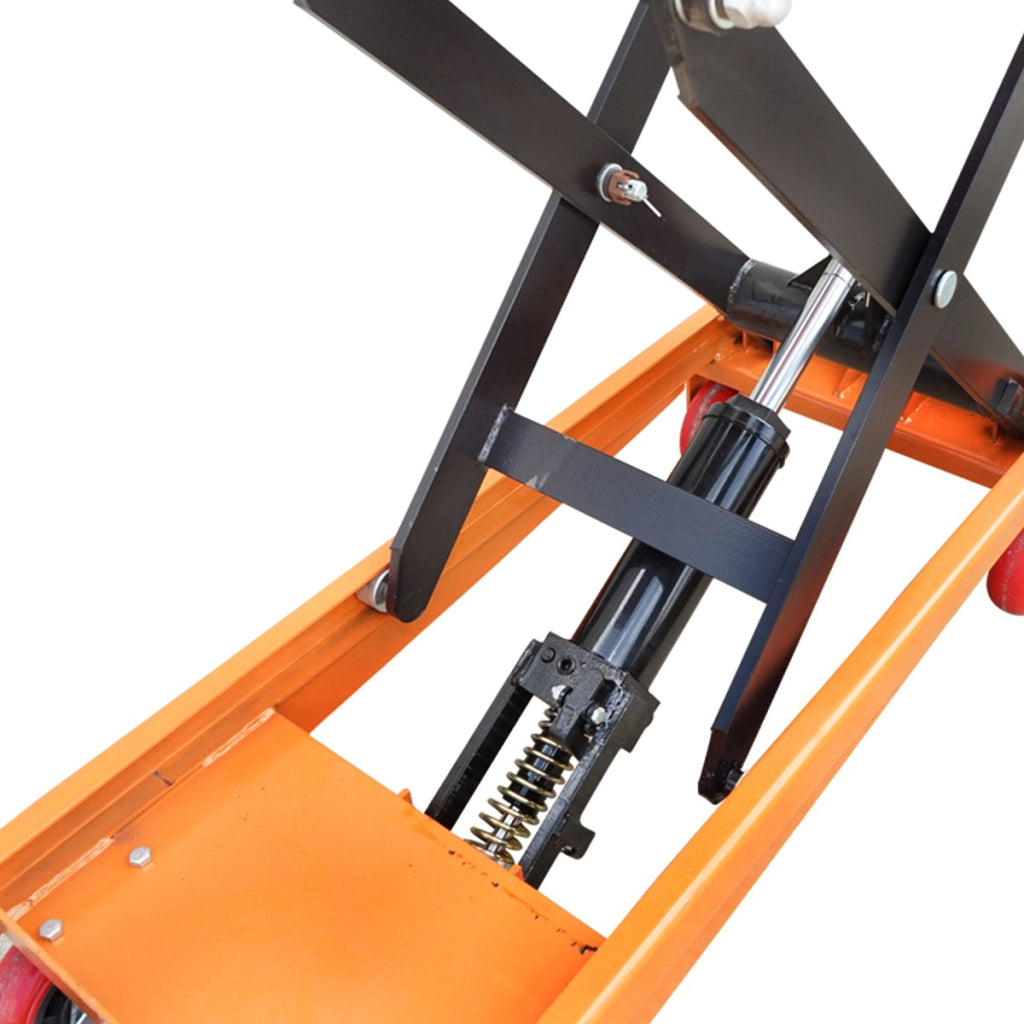 Tavolo di lavoro idraulico mobile, portata 500 kg, altezza 900 mm (a forbice).