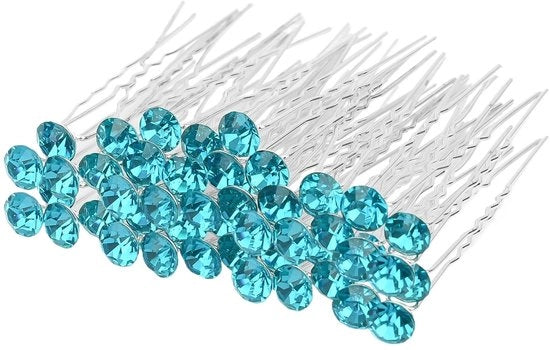 Spille per capelli a forma di U, 25 pezzi, con pietruzze strass - accessori di matrimonio - stile di gala - eleganti e robusti - fermacapelli
