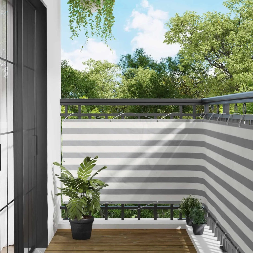 Schermo da balcone Grigio chiaro e bianco 100 x 800 cm 42030946