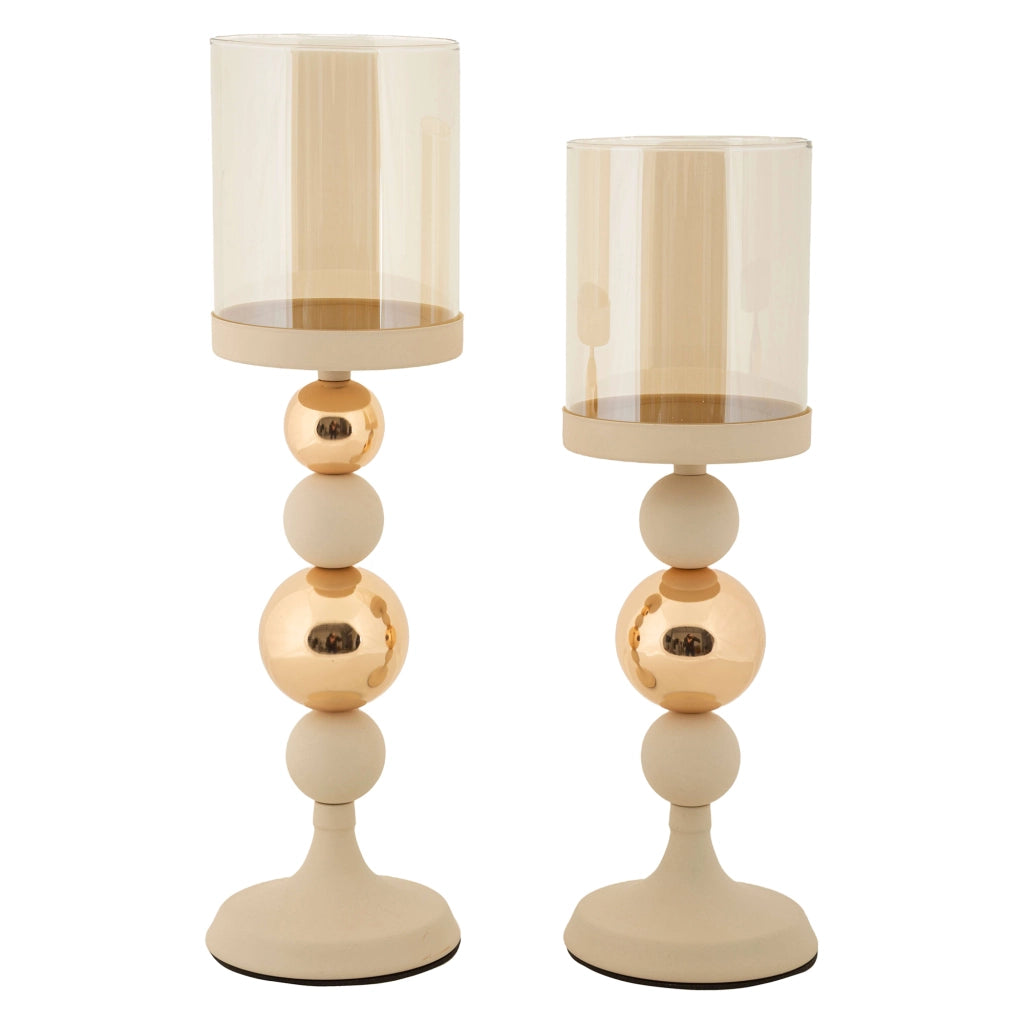 Farime, Portacandela set da 2, Bianco Crema
