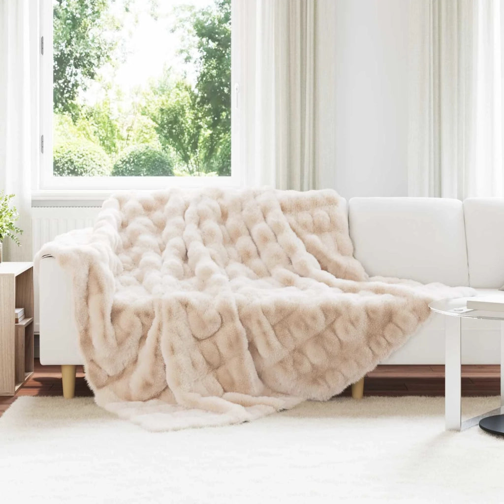 Coperta antiscivolo in sintetica di coniglio Olite Beige