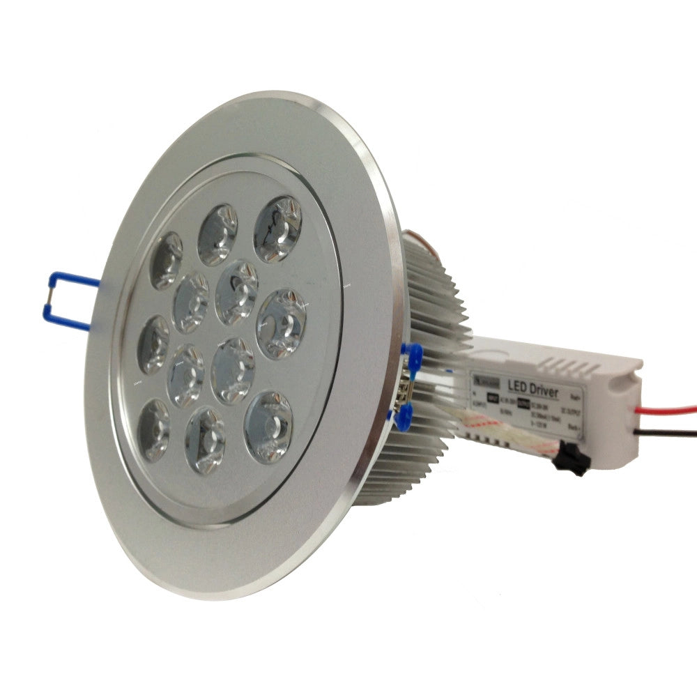 Trade Shop - Faretto 12 Led 12w Ad Incasso Orientabile Spot Luce A Molla Con Alette Driver - -bianco Freddo      -