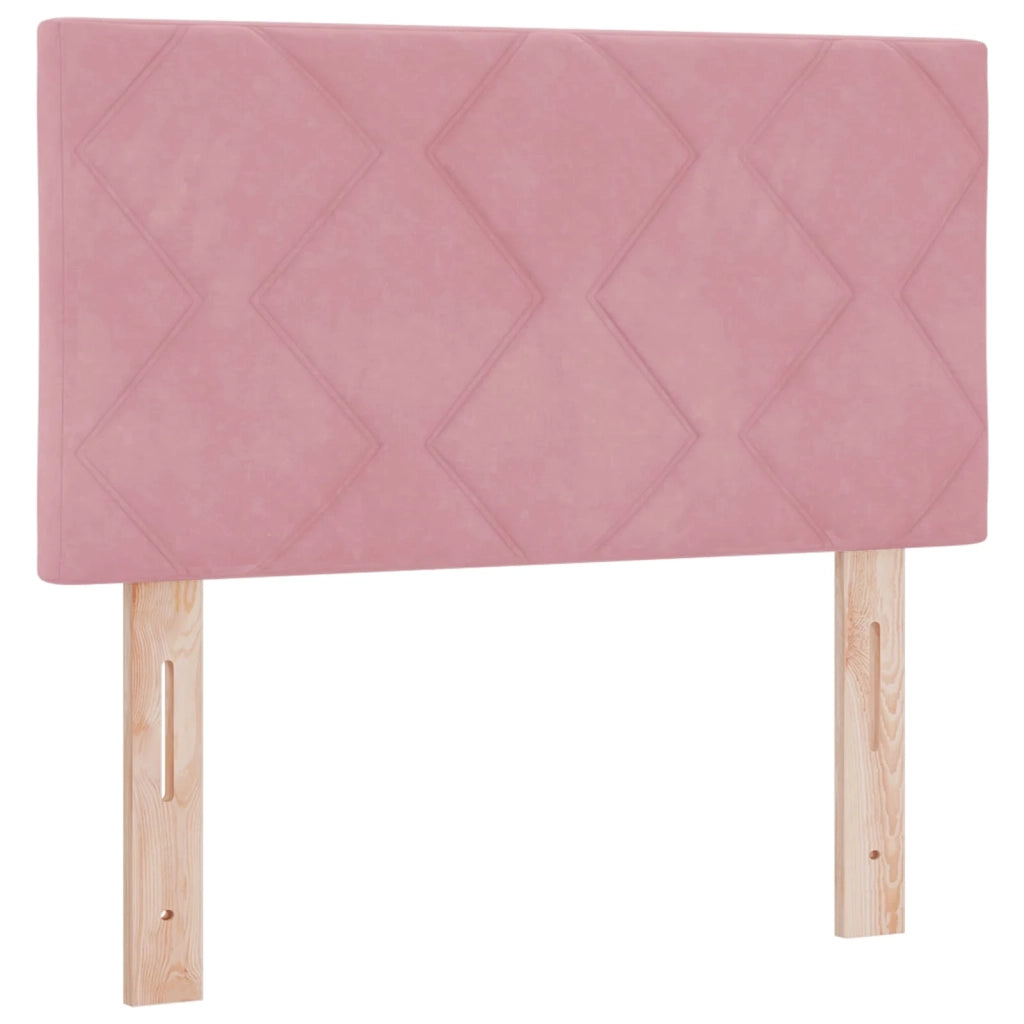 Letto box spring con materasso Rosa 80 x 200 cm Velluto 3450613