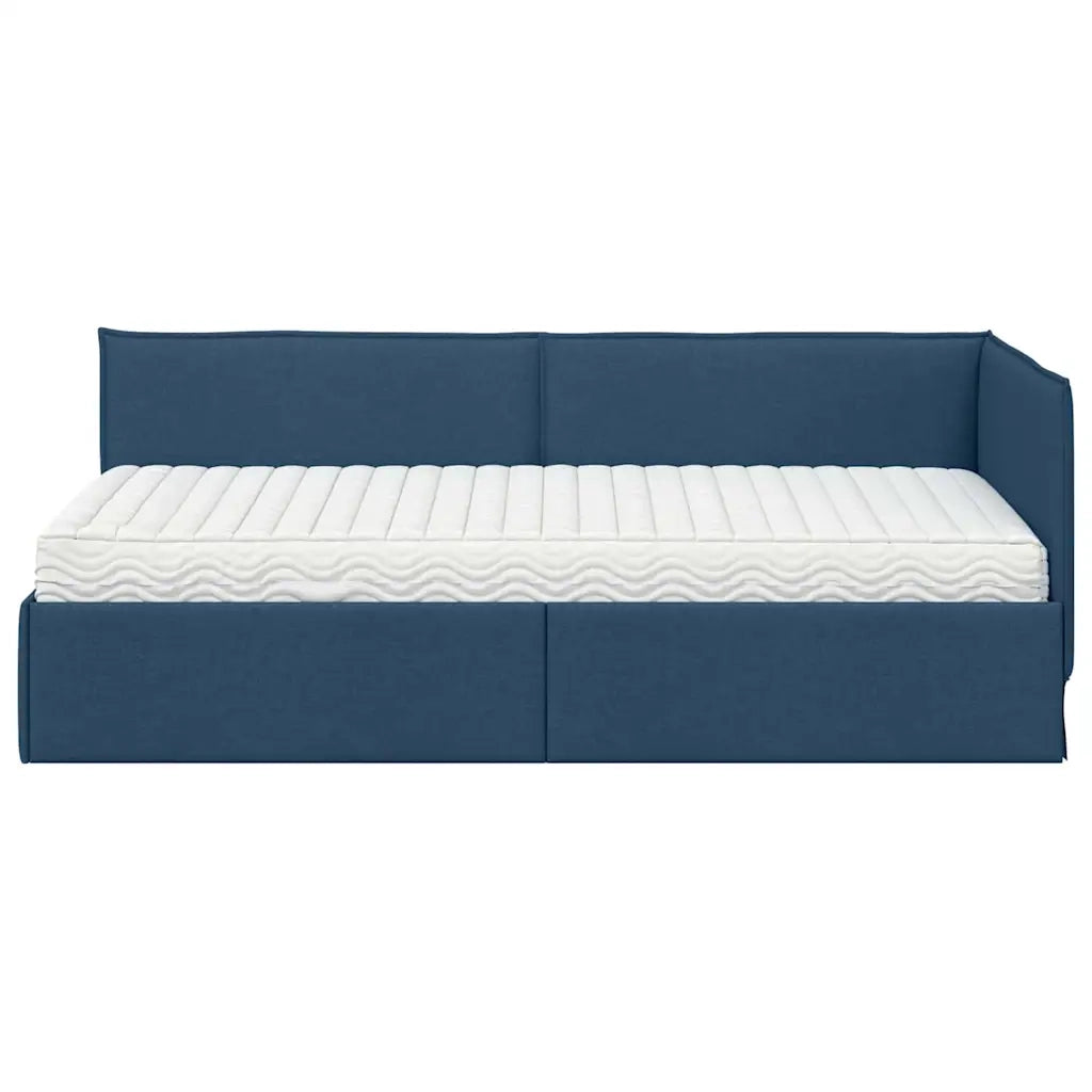 Struttura Letto Angolare con Materasso 2 pcs Blu Velluto 3394028