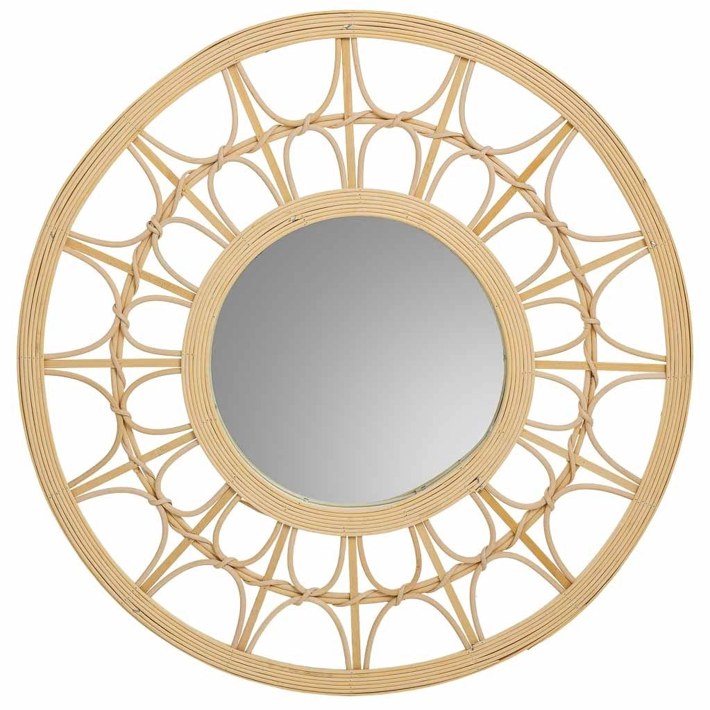 Specchio in rattan e bambù marrone d56x2h