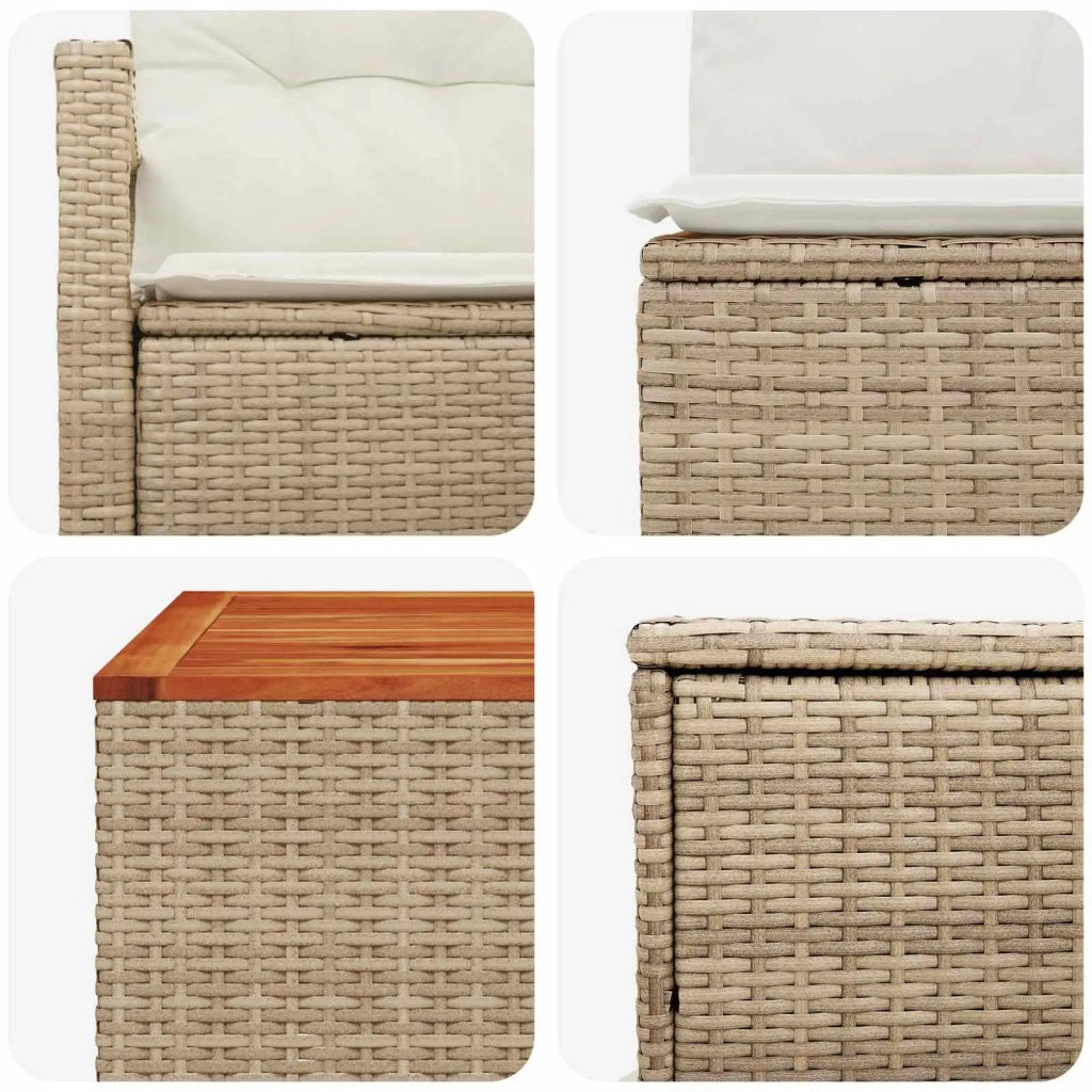 Set di divani 8 pz Beige e Bianco Crema 3448180