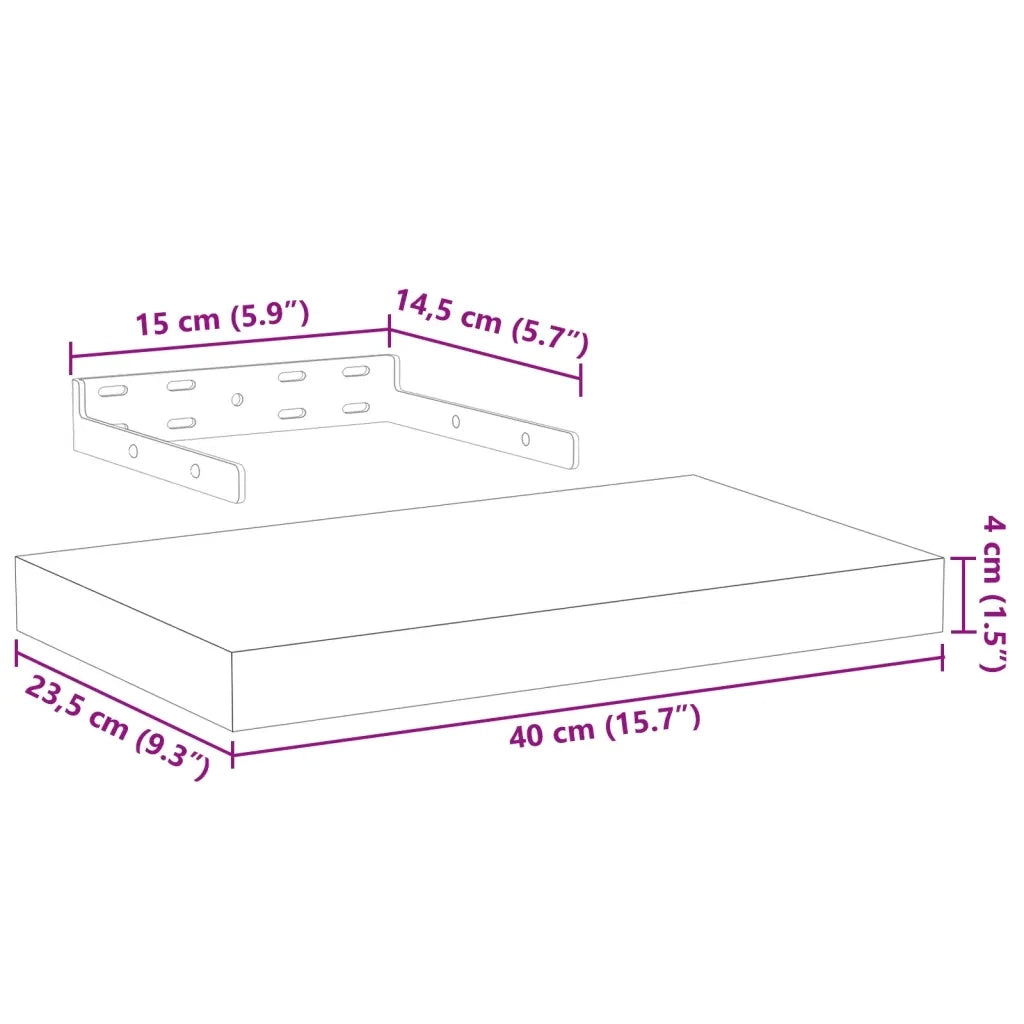 Mensola | Ripiano | Scaffale Pensile 40x23,5x4 cm in Truciolato