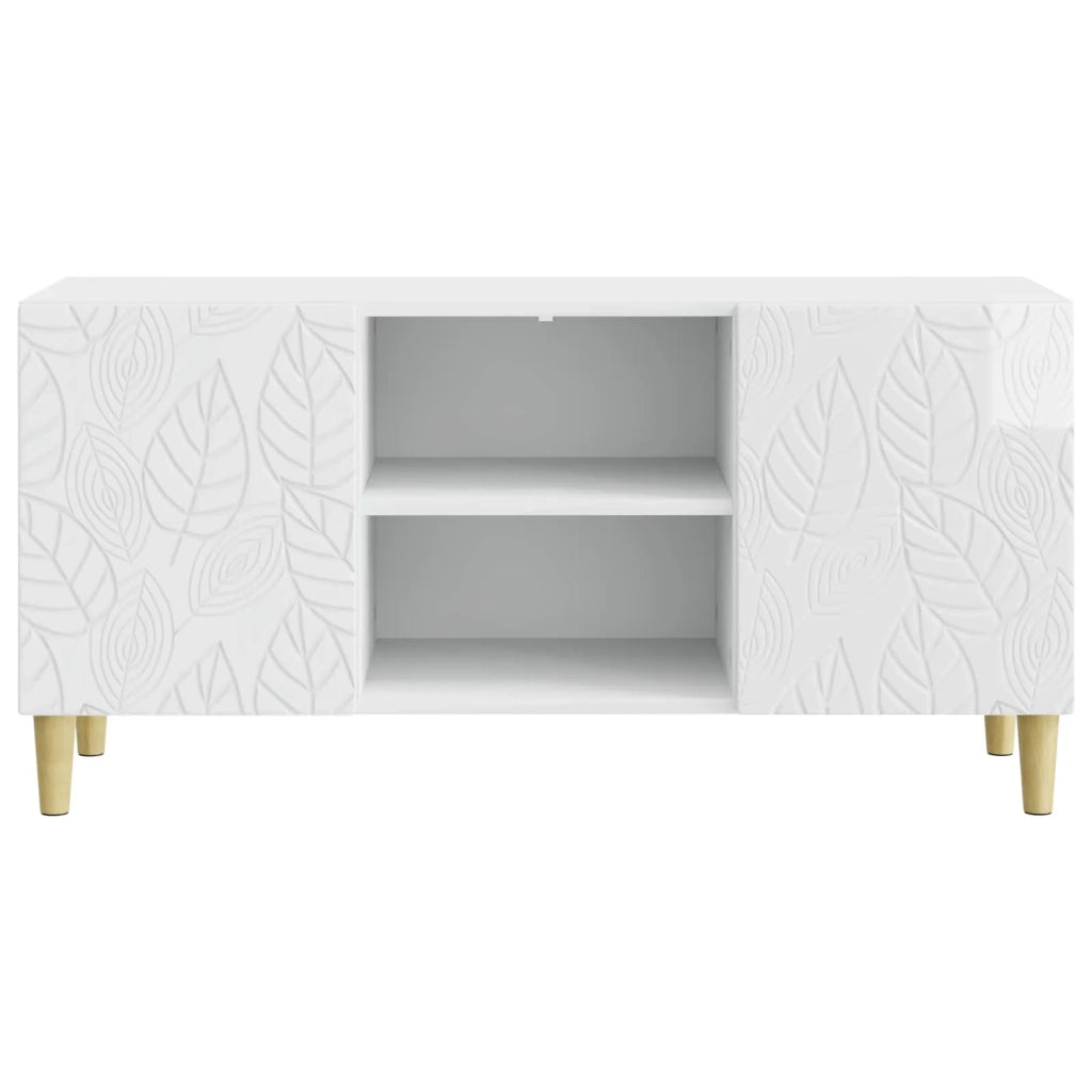 Mobile TV-Credenza per TV 102 x 34,5 x 50 cm Bianco Lucido Legno ingegnerizzato 573831