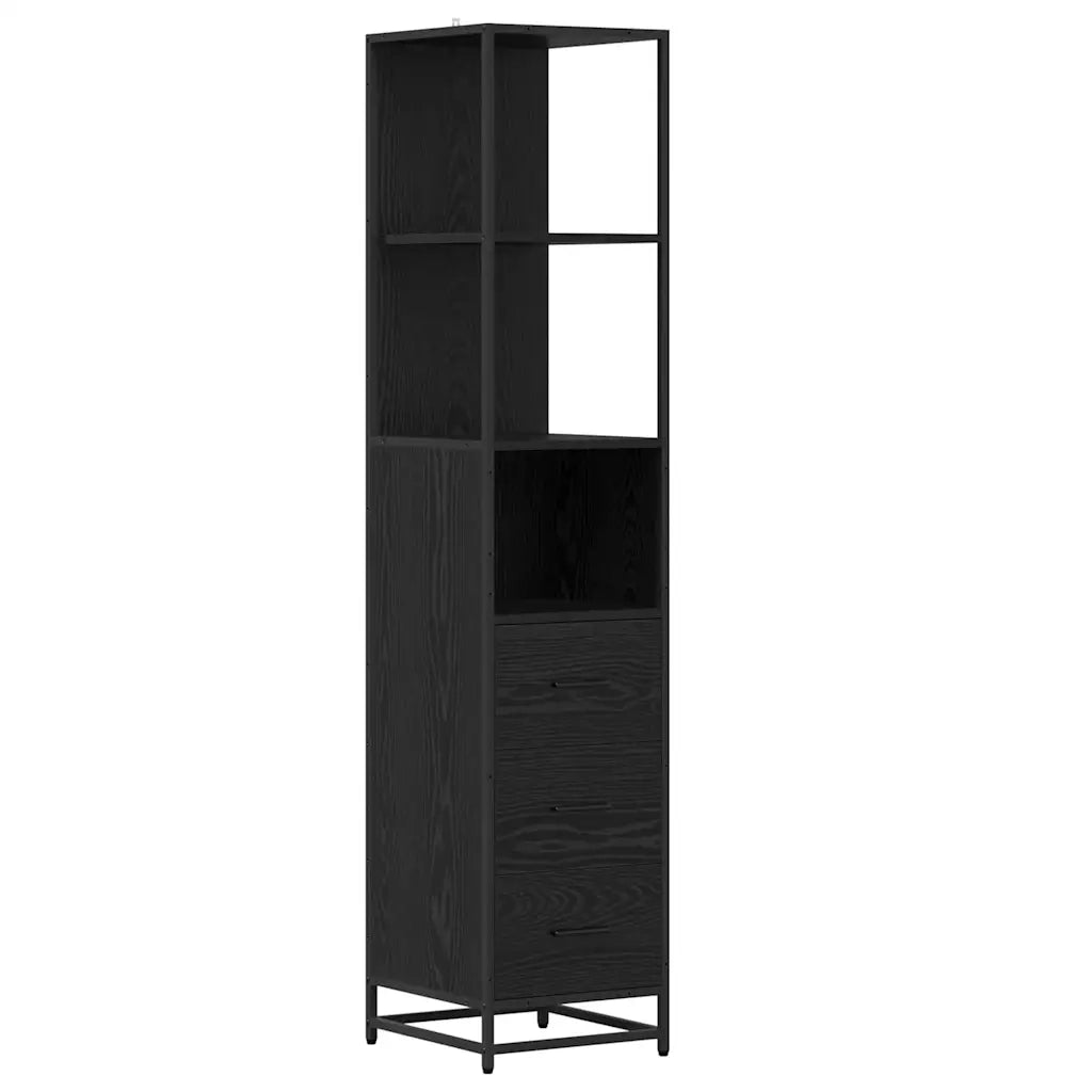 Set di mobili per il bagno 3 pcs Rovere Nero Legno multistrato 3402455