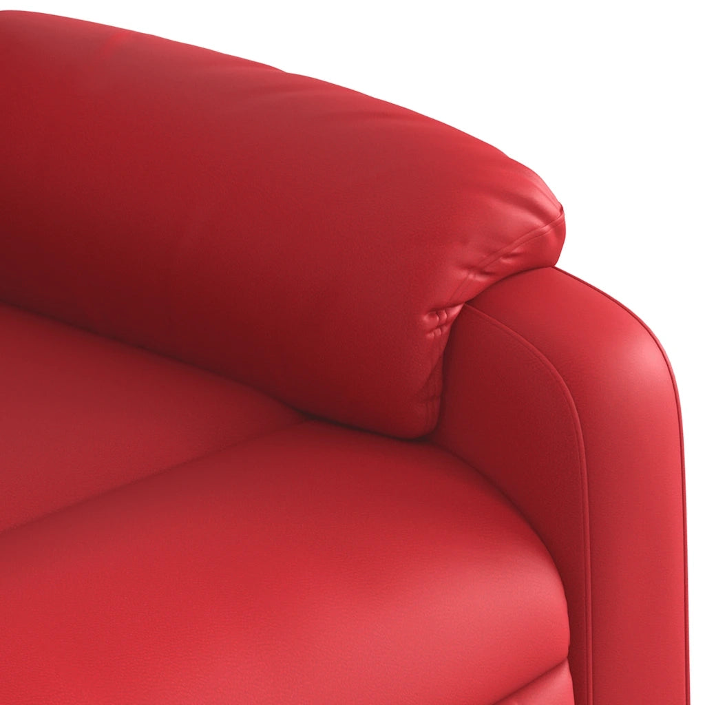 Poltrona Alzapersona Reclinabile Massaggio Rosso in Similpelle 3205276