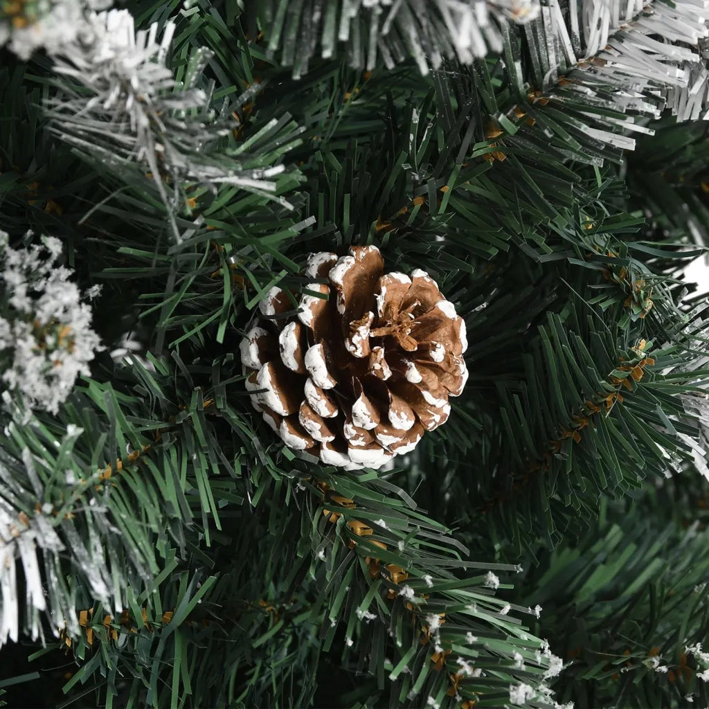 Albero di Natale Artificiale-Albero Natalizio con Base Verde 180 cm PVC 593617