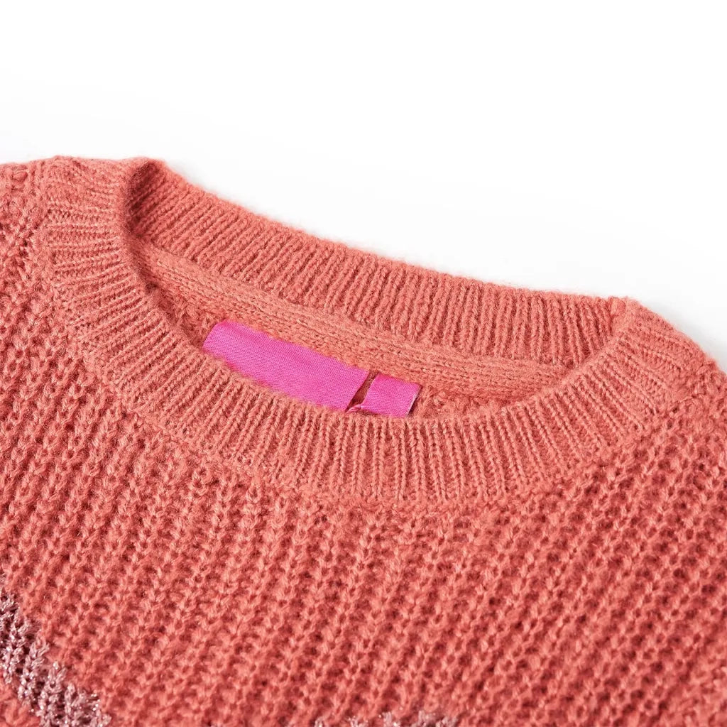 Maglione da Bambina Lavorato a Maglia Rosa Medio 128 14507
