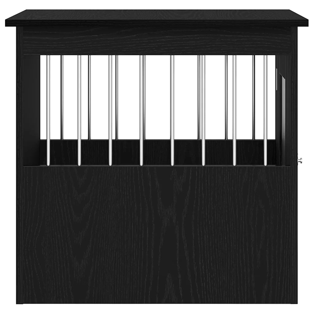 Trasportino per Cani Rovere Nero 45x62x59 cm in Legno Aggregato 862174