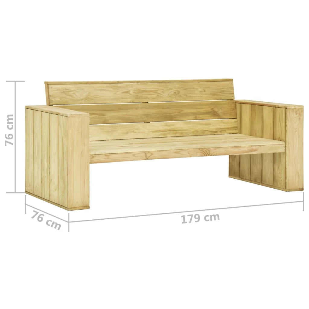 Panca da giardino mobili da esterno terrazza 179 x 76 x 76 cm legno di pino impregnato 02_0011269