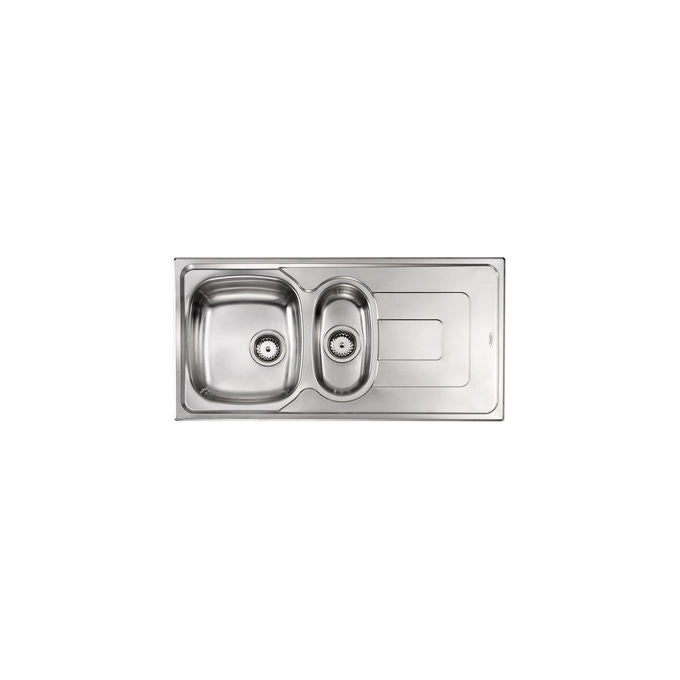 CM 011395.S1.01.2018 Pizzica Lavello da Incasso 1 Vasca e Vaschetta con Gocciolatoio a Destra Acciaio Inox Antigraffio (100x50 cm) colore Inox