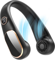 Ventilatore Portatile con Batteria - 5 Velocità - Raffreddamento del Collo per Interno e Esterno - Adattabile Larghezza - Display Digitale - Durata di Funzionamento 4-12 Ore