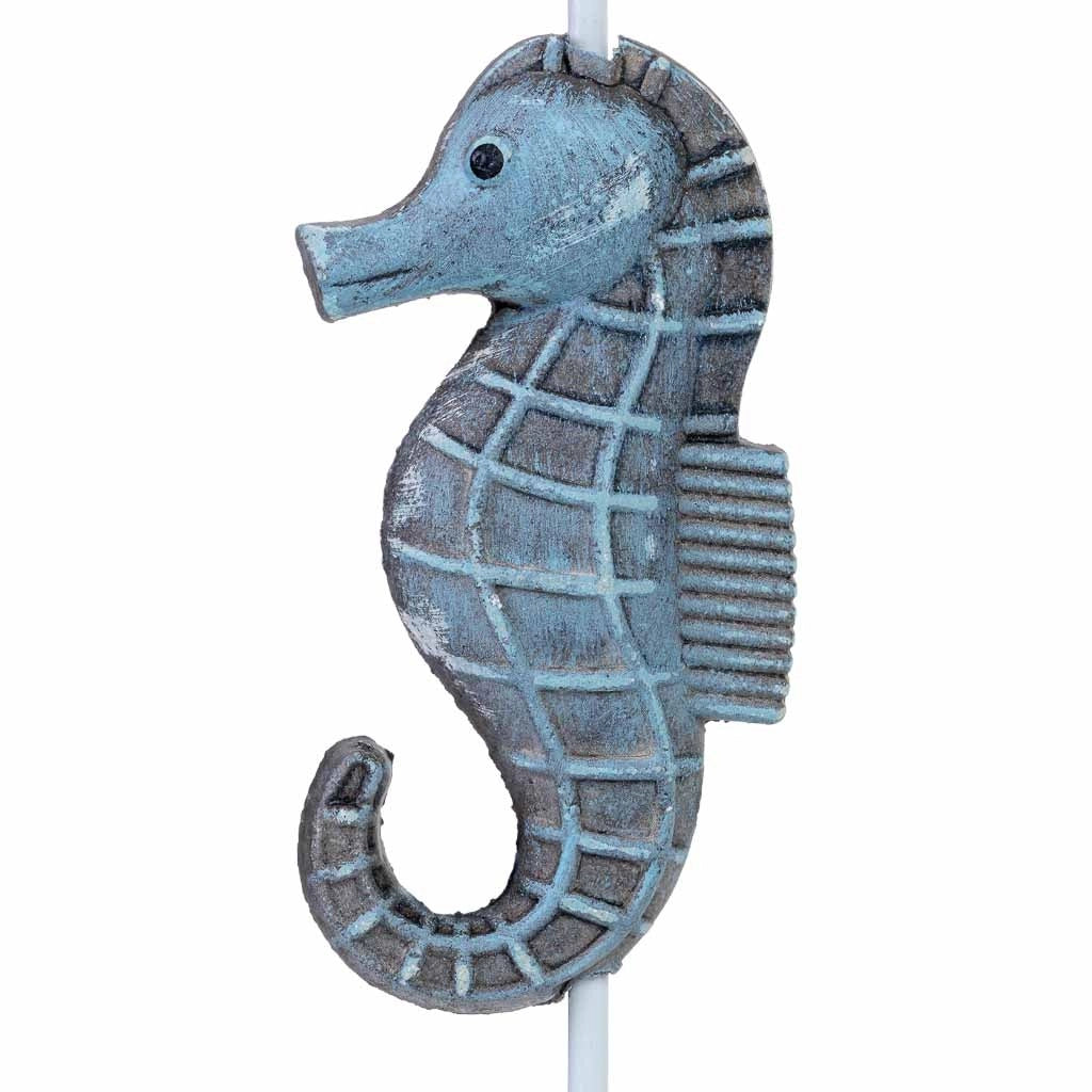 Percha de pared de madera azul y gris 5x4x16h cm