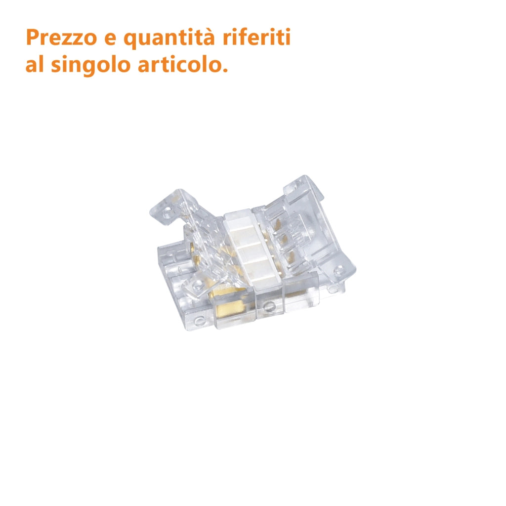 Alcapower Connettore Rapido 2 PIN per Strisce LED COB 12-24V, Giunzione Lineare per PCB da 10mm, Sistema di Installazione Semplificata ad Incastro