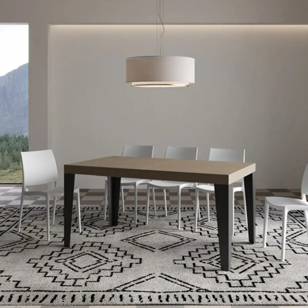 Tavolo allungabile 140/244x90 cm Flame Premium tortora gambe antracite