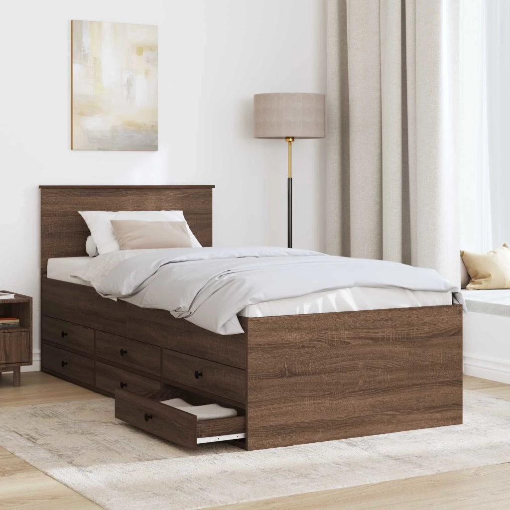 Daybed Rovere Marrone e Nero 75 x 190 cm Legno multistrato 3408542
