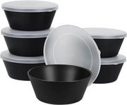 Muesli senza frammenti con coperchi - 6 pezzi - 750 ml - nero