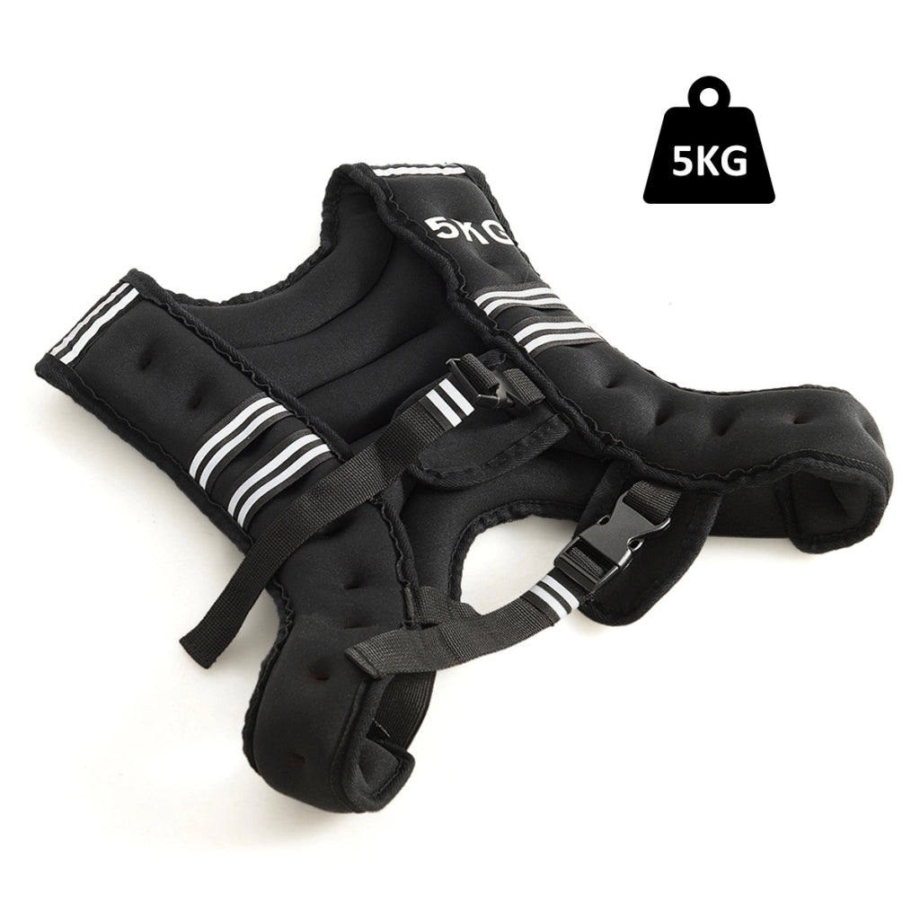 Gilet con pesi da 5kg per uomini e donne-gilet sportivo con pesi con strisce riflettenti e cinghie regolabili