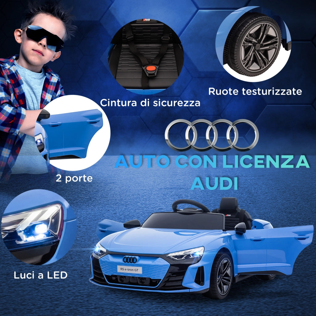 Auto Elettrica per Bambini ¨C Minimal ¨C Blu e Nero 103x58x41 cm