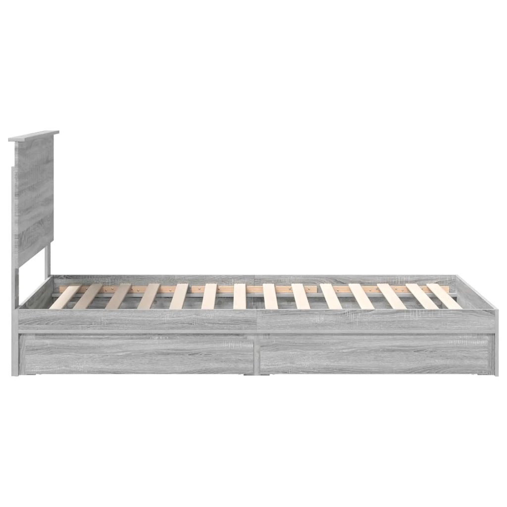 Letto con Contenitore con testiera-Struttura Letto con contenitore Grigio Sonoma 100 x 200 cm 837275