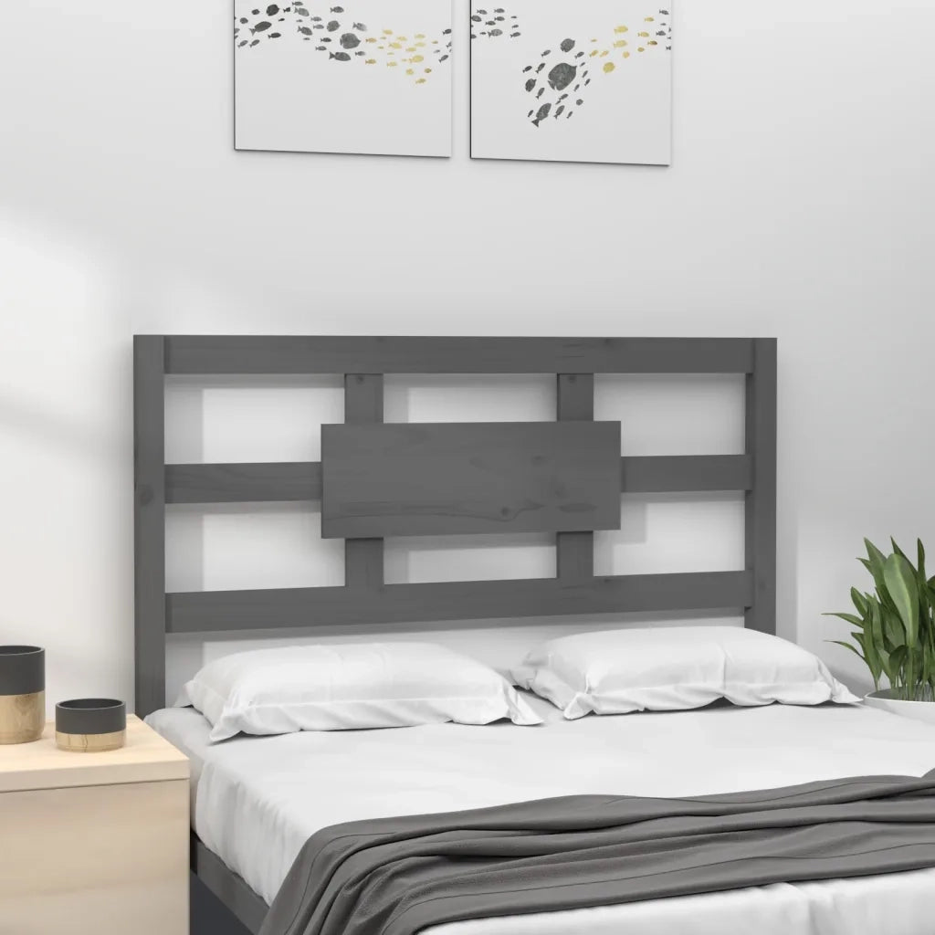 Testiera | Testata per Letto Grigia 95,5x4x100 cm Legno Massello di Pino