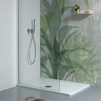 Piatto doccia rettangolare 80x100 H3 cm in ceramica bianco opaco con antiscivolo  Ruy