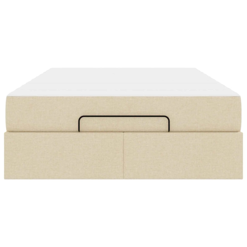 Struttura letto con materasso con materasso 2 pcs Crema Tessuto