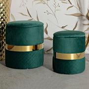 Maun, Pouf Contenitore set da 2, 37x37x42h cm Verde