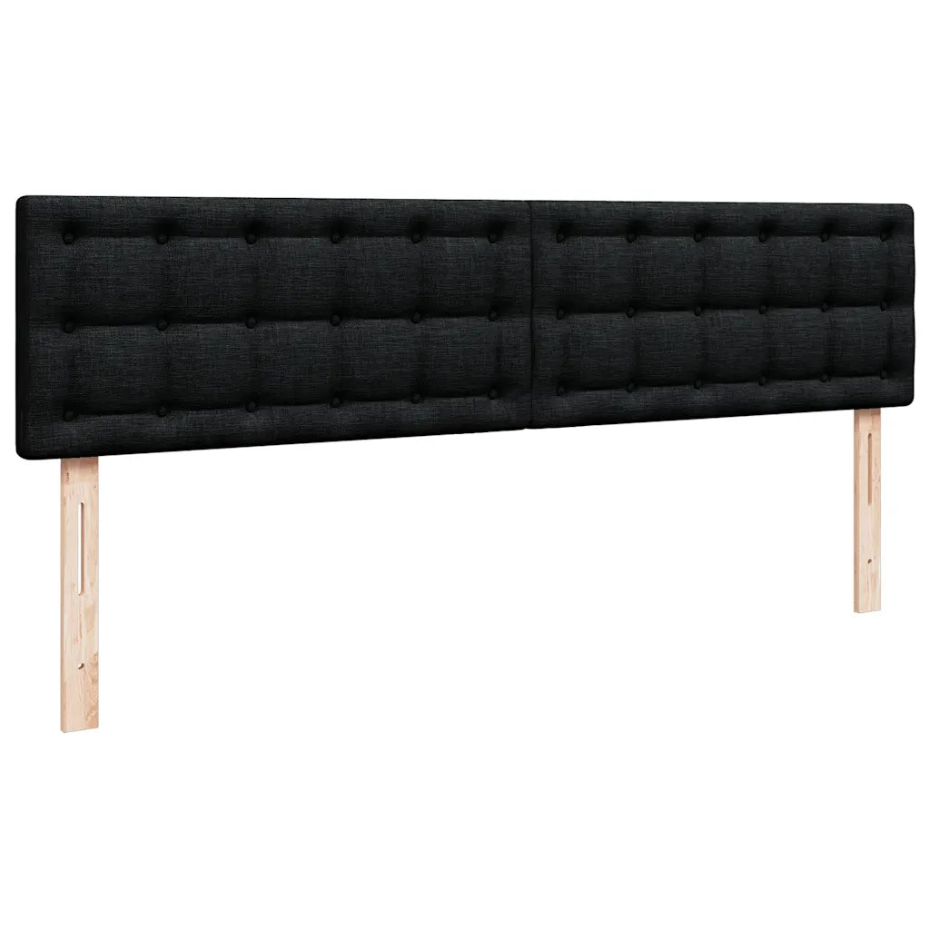 Struttura Letto Pouf con Materasso Nero 160x200 cm in Tessuto 3311638