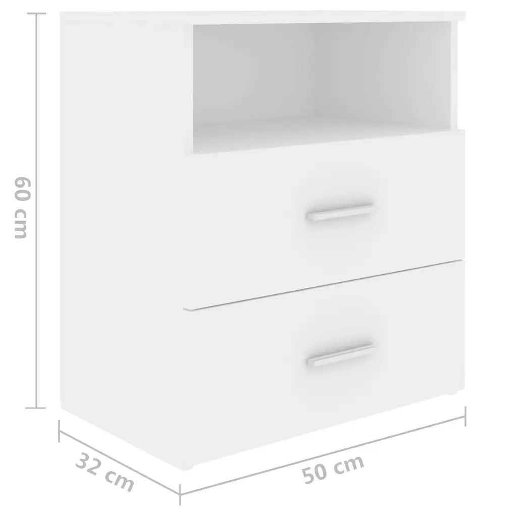 Comodino | Armadio da Notte | Mobiletto da notte Bianco 50x32x60 cm