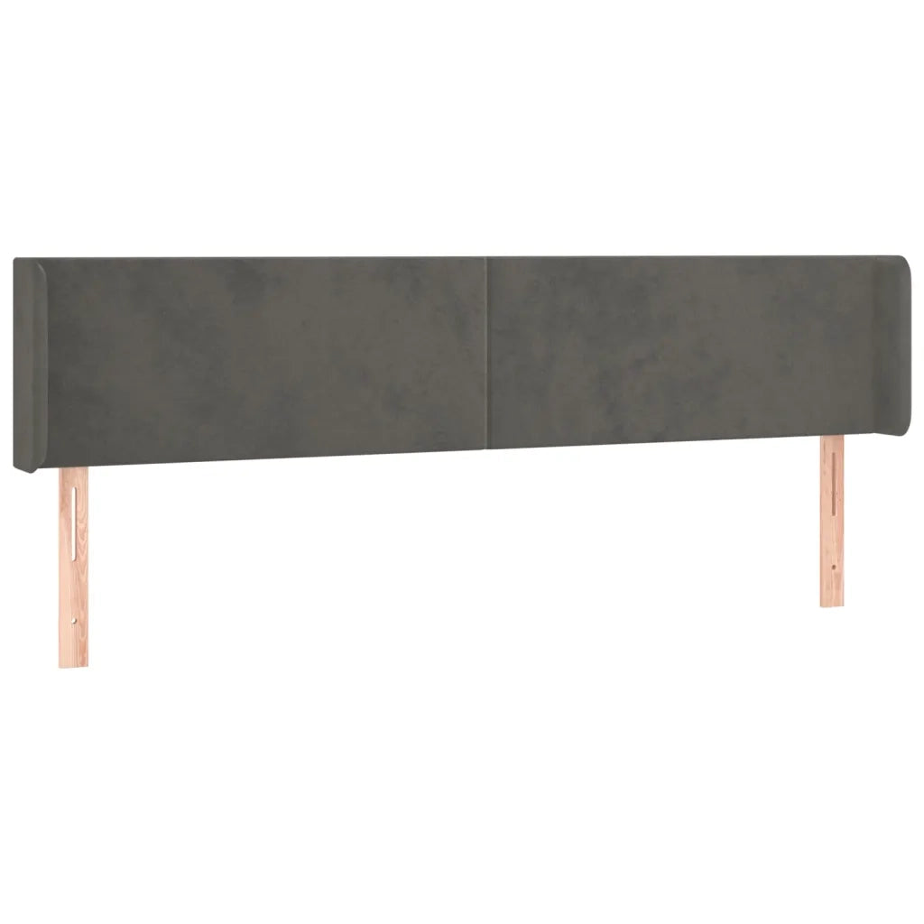 Testiera ad Orecchio Grigio Scuro 163x16x78/88 cm in Velluto 3118543