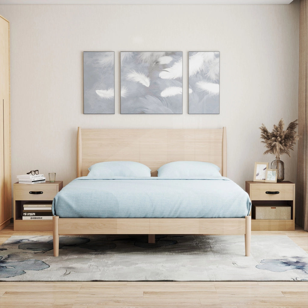 Tavolino da Salotto con Cassetto e Ripiano Aperto ¨C Zephmum ¨C Naturale 39x28x41 cm
