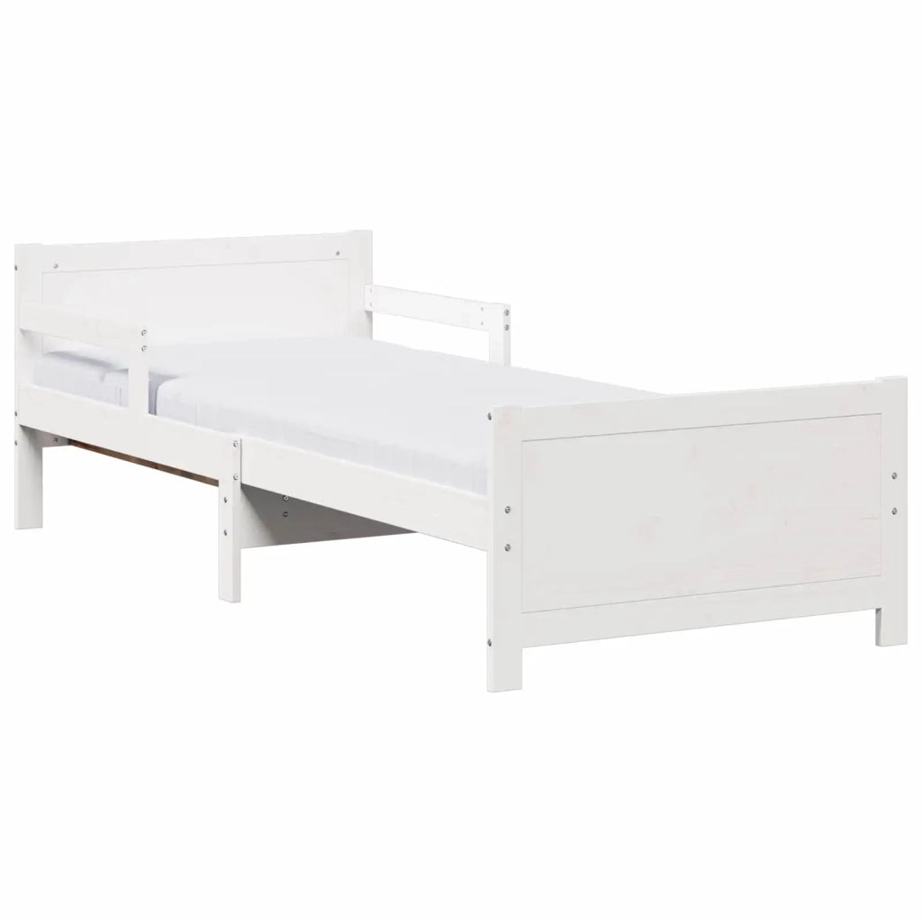 Letto singolo | Letto per adulti | Struttura letta con materasso estensibile Bianco 80 x 200 cm