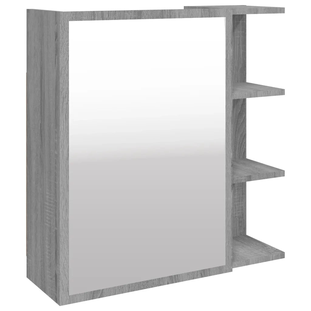 Mobile da Bagno a Specchio-Armadietto a Specchio da Bagno Grigio Sonoma 62,5x20,5x64 cm Legno