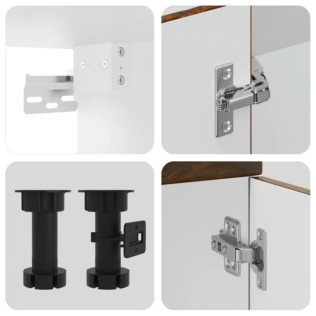 Set Mobili da Cucina 4 pz Kalmar Rovere Fumo Legno Multistrato 3314856