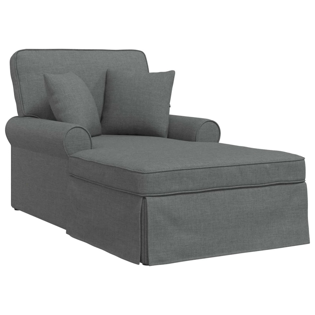 Chaise Longe con Gonna con cuscino 3 pz Grigio scuro Tessuto CFW1105178