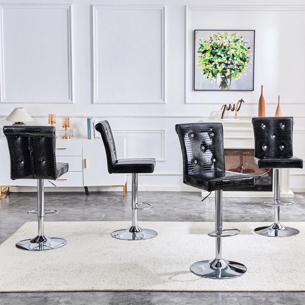 SEDIE DA BAR Set da 4 pezzi 55x42x125 cm PVC Nero