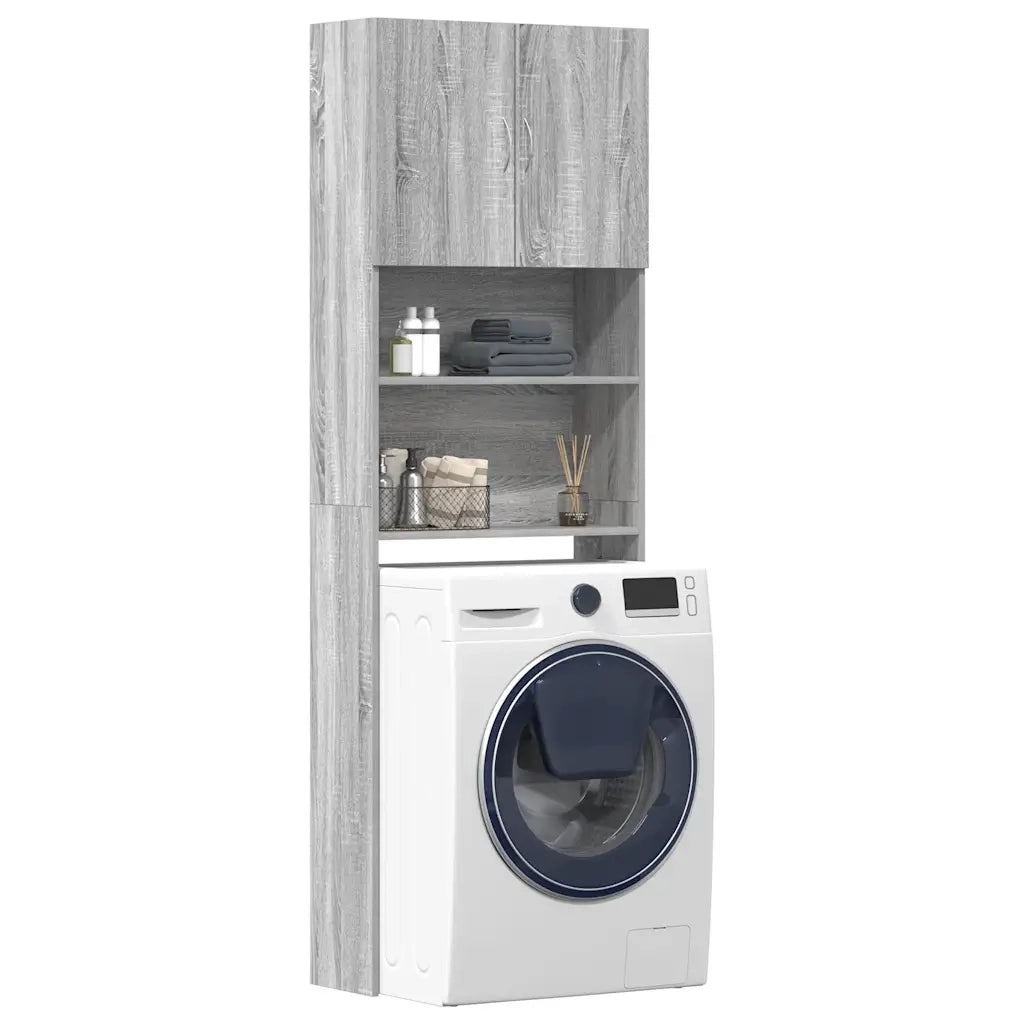 Mobile Lavatrice Grigio Sonoma 64x24x190 cm Legno Multistrato CFW7826054
