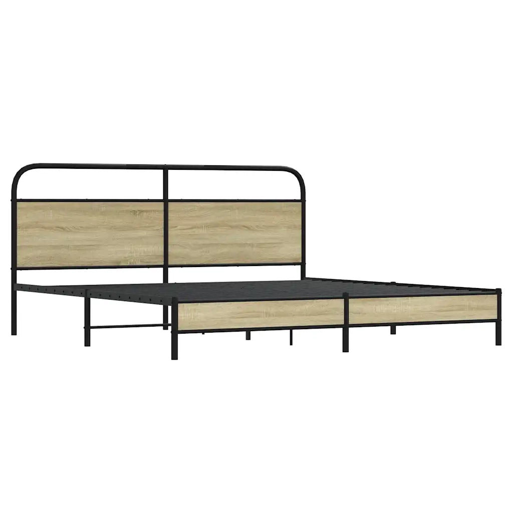 Giroletto senza Materaso in Metallo Rovere Sonoma 183x213 cm 3318685