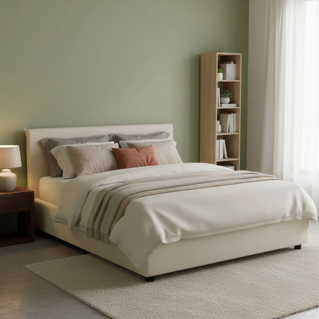Letto Matrimoniale Anassimene, Letto Matrimoniale Materasso Incluso Made in Italy, Beige