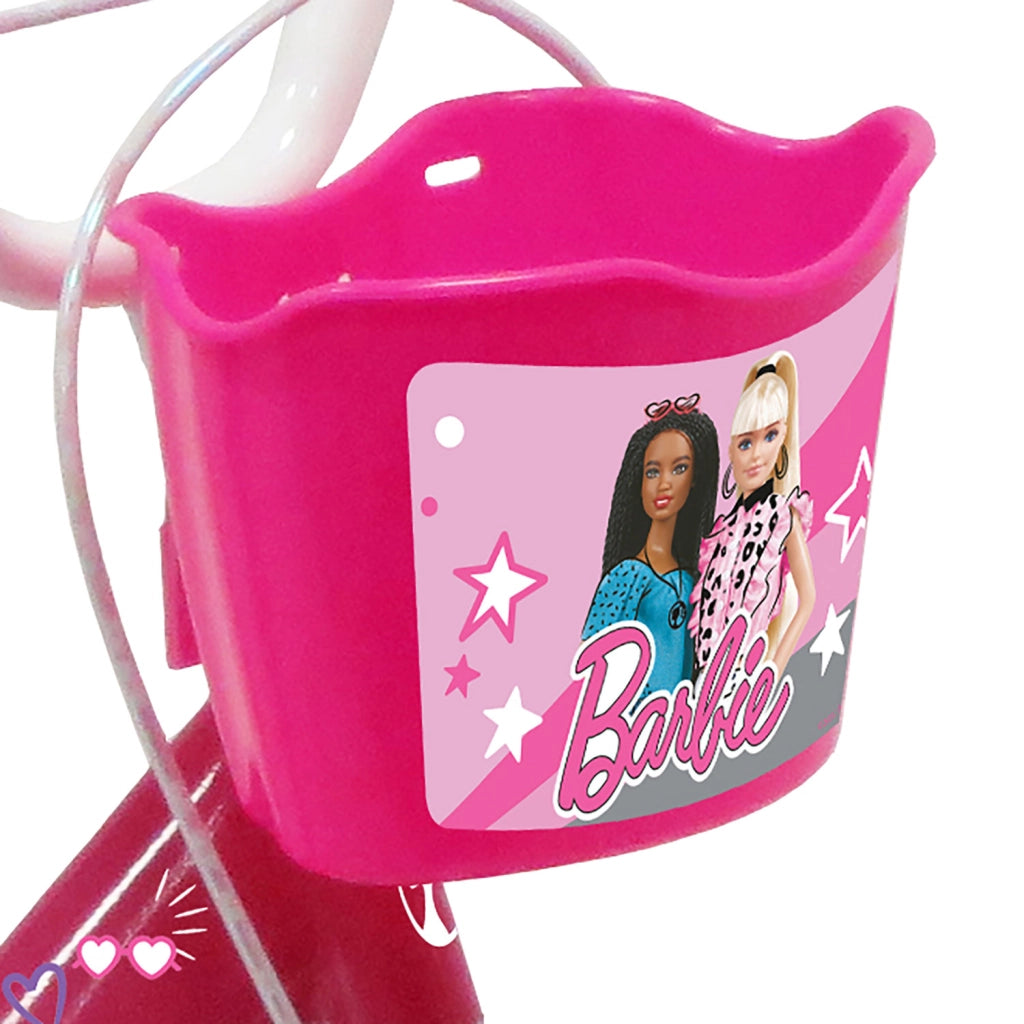 Bicicletta per Bambine 14" Barbie Freni Caliper e Stabilizzatori in Acciaio Hi-Ten Rosa
