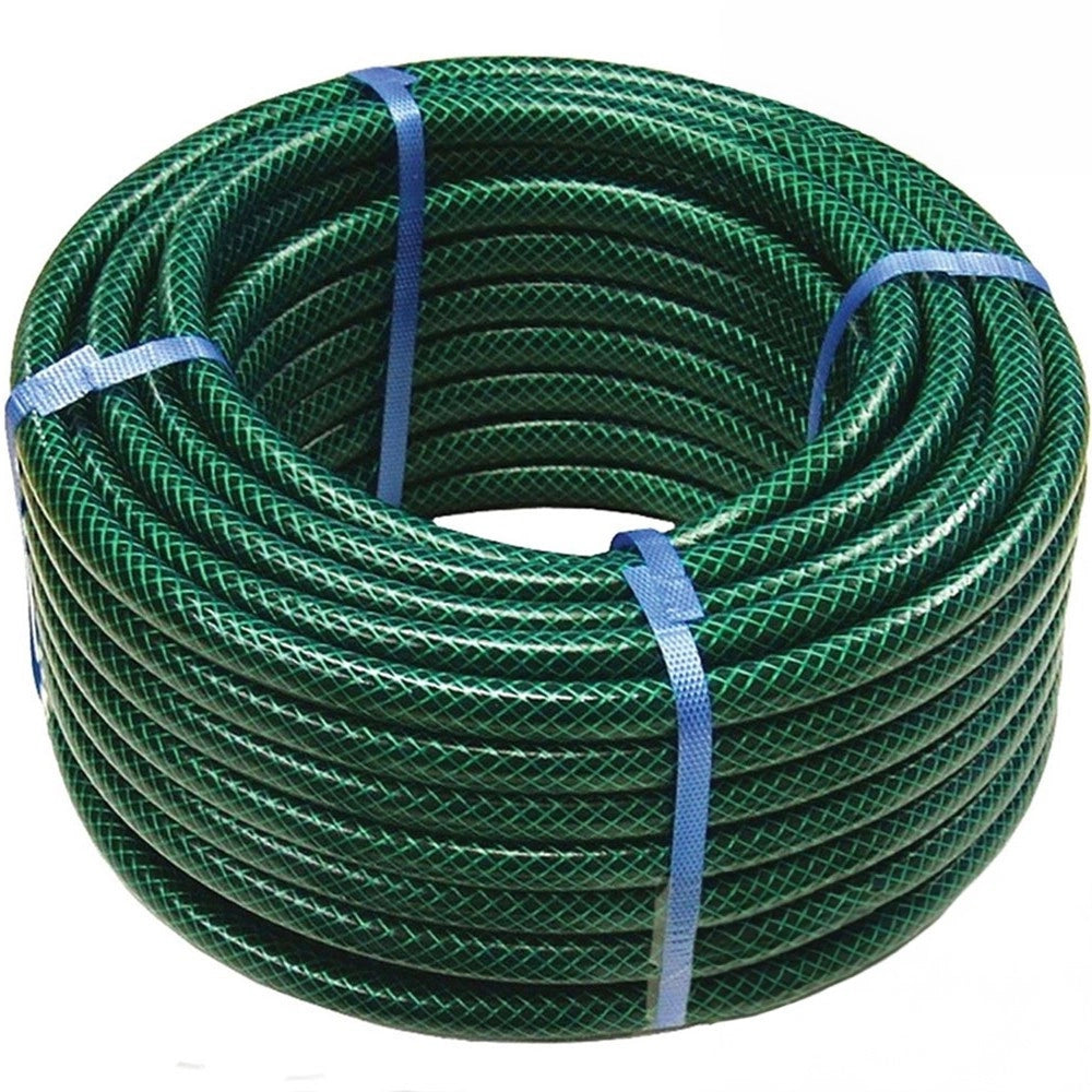 Trade Shop - Tubo Da Giardino Rinforzato 50 Mt Verde Classico 3 Strati Bobina Irrigazione -
